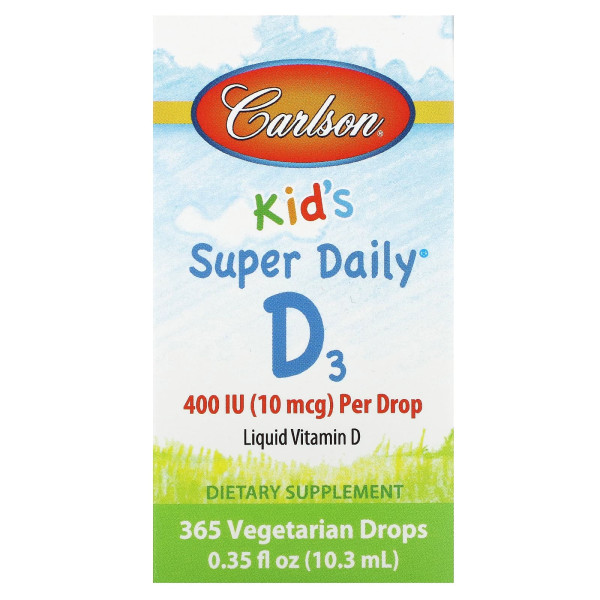 Вітамін Д3 для дітей Carlson (Kid's Super Daily D3) 400 МО 10.3 мл