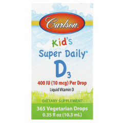 Вітамін Д3 для дітей Carlson (Kid's Super Daily D3) 400 МО 10.3 мл