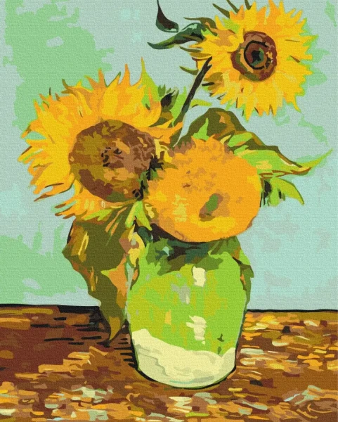 Картина за номерами Вінсент Ван Гог Три соняшники у вазі  Brushme 48x60