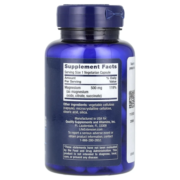 Магній Life Extension (Magnesium) 500 мг 100 капсул