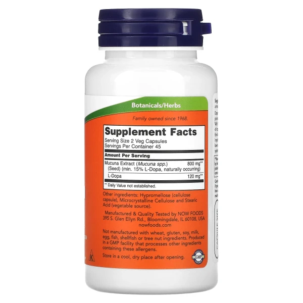 Мукуна пекуча Капікачху Now Foods (Dopa Mucuna) 90 капсул