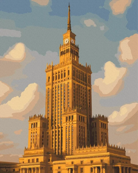 Преміум картина за номерами Палац культури і науки у Варшаві Brushme 40x50