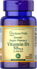 Вітамін D3 Puritan's Pride (Vitamin D3) 2000 МЕ 100 гелевих капсул