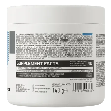 Creatine Monohydrate Ostrovit Креатин моногідрат 3300 мг 120 капсул