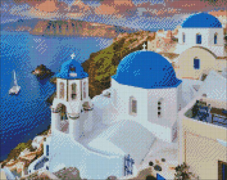 Набор алмазной мозаики Живописный Санторини 40x50 Ideyka