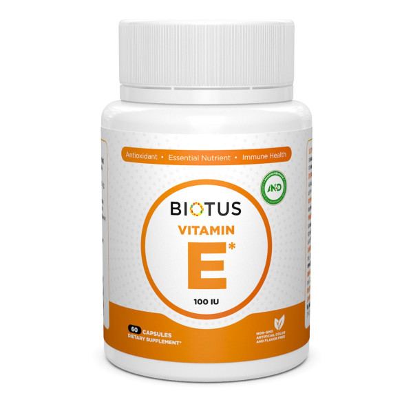 Вітамін Е, Vitamin Е, Biotus, 100 МО, 60 капсул