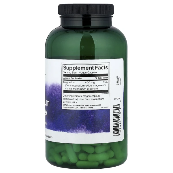 Комплекс із потрійним магнієм Swanson (Triple Magnesium Complex) 400 мг 300 капсул