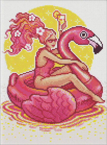 Алмазна мозаїка/вишивка Літній відпочинок з голограмними стразами 30x40 Ideyka