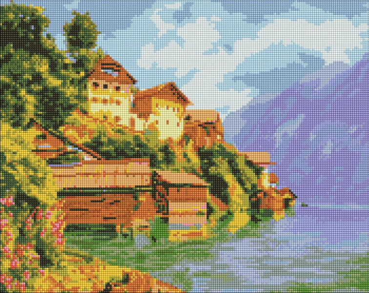 Алмазна мозаїка/вишивка Затишна затока ©Катерина Терещенко за мотивами Ferdinand Waldm?ller 40x50 Ideyka