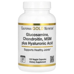 California Gold Nutrition, глюкозамін, хондроїтин, МСМ і гіалуронова кислота, 120 рослинних капсул