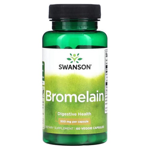 Бромелаин 500 мг Swanson (Bromelain) 60 растительных капсул