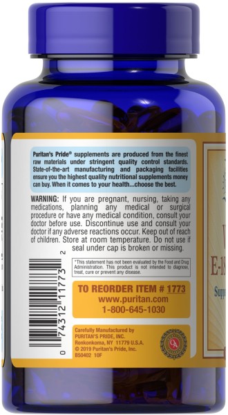 Вітамін E 400 МО Puritan's Pride (Vitamin E-400 IU) 250 рідких капсул