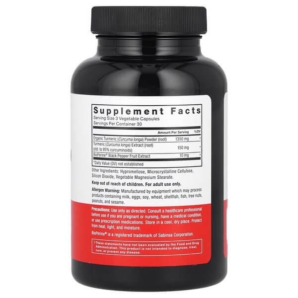 Куркумин с черным перцем Force Factor (Turmeric Curcumin with BioPerine) 90 растительных капсул