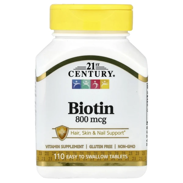 Биотин 21st Century (Biotin) 800 мкг 110 таблеток