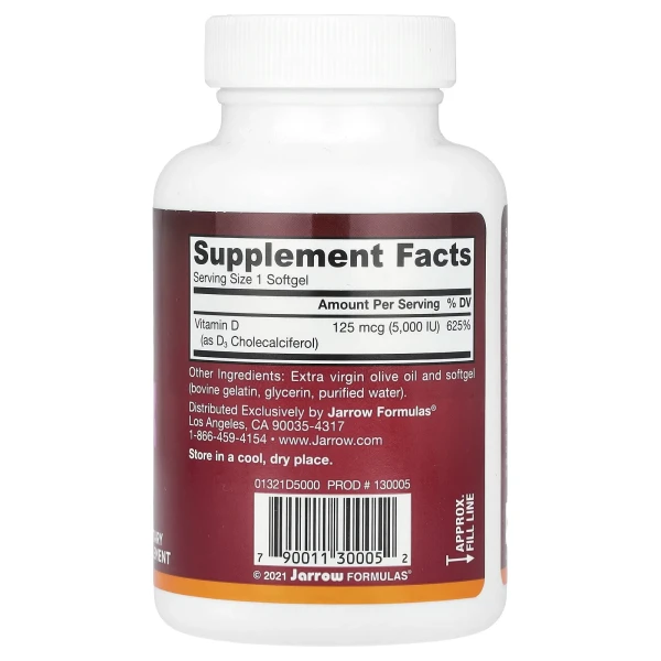 Вітамін Д3 холекальциферол Jarrow Formulas (Vitamin D3 Cholecalciferol) 5000 МО 100 капсул
