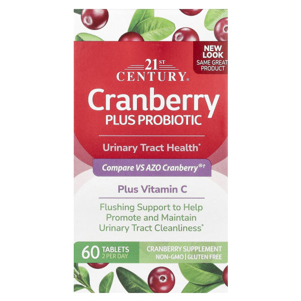 Журавлина з пробіотиками 21st Century (Cranberry Plus Probiotics) 60 таблеток