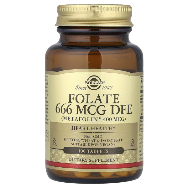 Фолат Solgar (Folate as metafolin) 666 мкг DFE 100 таблеток