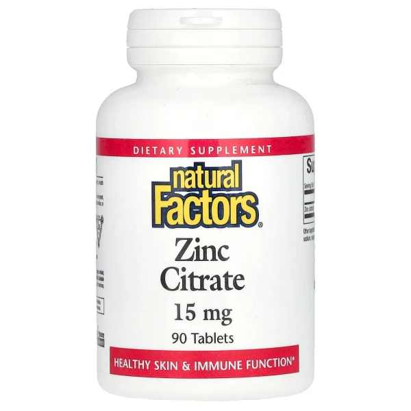 Цитрат цинку Natural Factors (Zinc Citrate) 15 мг 90 таблеток