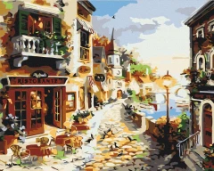 Преміум картина за номерами Казкова вулиця 40x50 Brushme