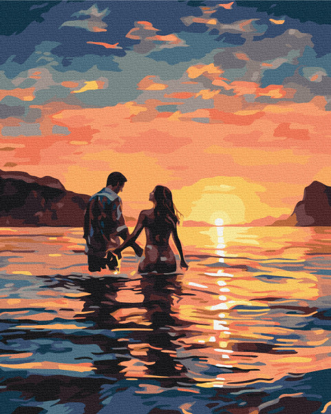 Картина за номерами Закохані на світанку 40x50 Brushme