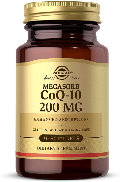 Коэнзим Q10, Megasorb CoQ-10, Solgar, 200 мг, 30 гелевых капсул