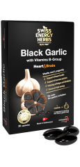 Чорний часник, Herbs BLACK GARLIC with Vitamins B-Group, Swiss Energy, з вітамінами групи В, 20 капсул
