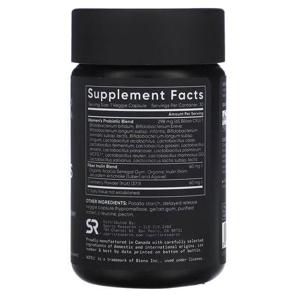Пробиотики для женщин 65 млрд КОЕ Sports Research (Daily Women's Probiotics) 30 капсул