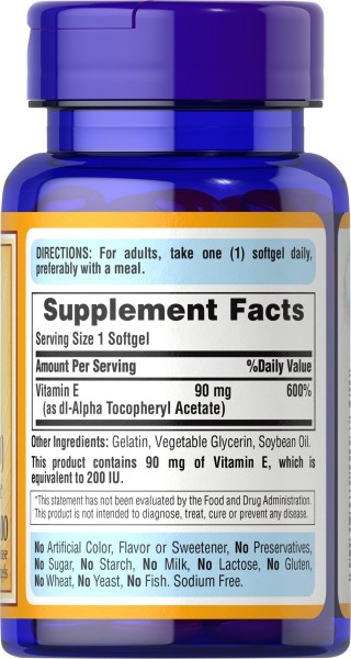 Вітамін Е 200 МО Puritan's Pride (Vitamin E) 100 рідких капсул