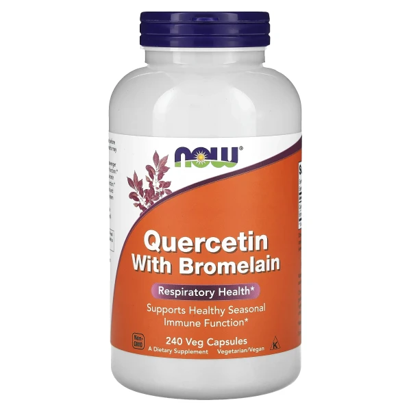 Кверцетин с бромелаином NOW Foods (Quercetin with Bromelain) 240 вегетарианских капсул