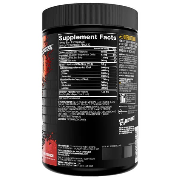 Амінокислоти BCAA Mutant (HardCore BCAA) 390 г зі смаком синьої малини