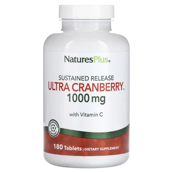 NaturesPlus, добавка з журавлиною тривалого вивільнення, 1000 мг, 180 таблеток