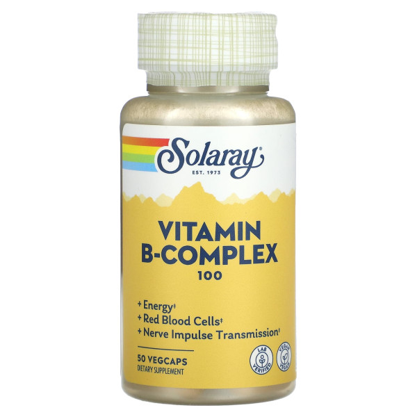 Solaray, Комплекс вітамінів групи B 100, 50 капсул VegCap