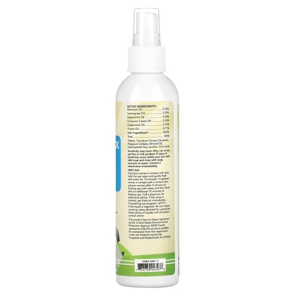 Спрей от блох и клещей для собак Now Foods (Flea & Tick spray) 237 мл