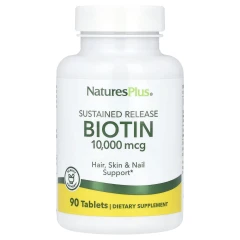 Біотин із уповільненим вивільненням Nature's Plus (Biotin) 10000 мкг 90 таблеток