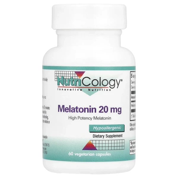 Мелатонін Nutricology (Melatonin), 20 мг, 60 капсул