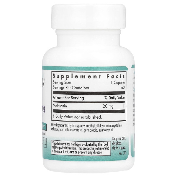 Мелатонін Nutricology (Melatonin), 20 мг, 60 капсул