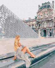 Картина за номерами Красуня біля Лувру  Brushme 40x50