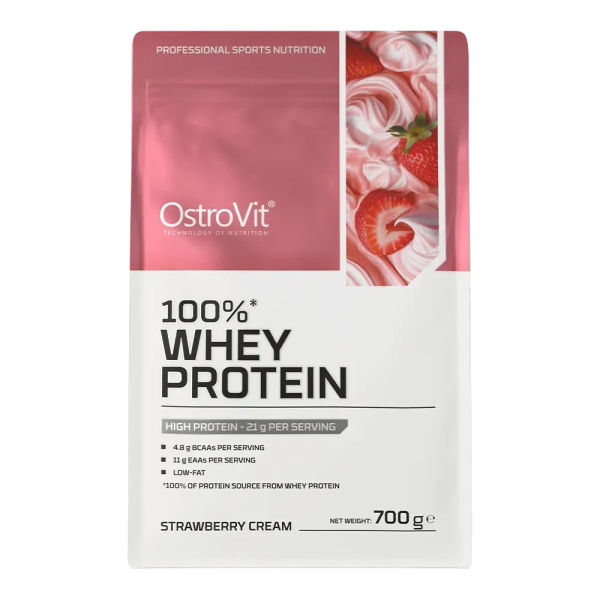 Сывороточный Протеин Ostrovit Whey Protein клубничный крем 700 г