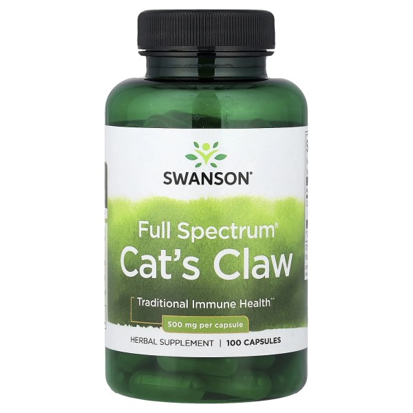 Swanson, Full Spectrum, котячий кіготь, 500 мг, 100 капсул