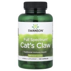 Swanson, Full Spectrum, котячий кіготь, 500 мг, 100 капсул