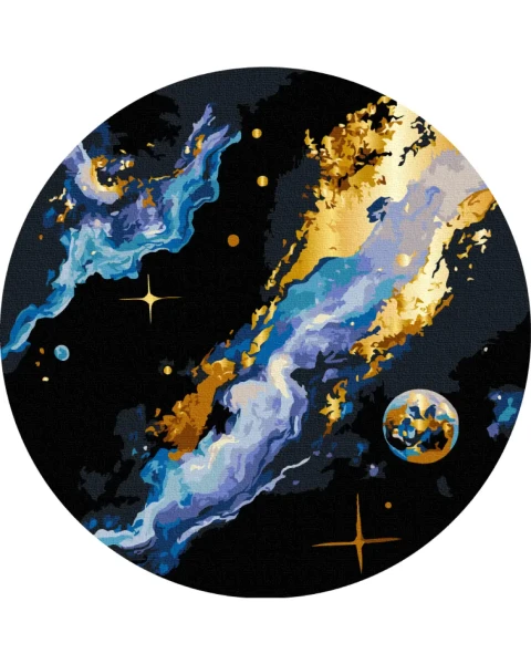 Картина за номерами кругла Космос (Розмір M) Brushme 30 см