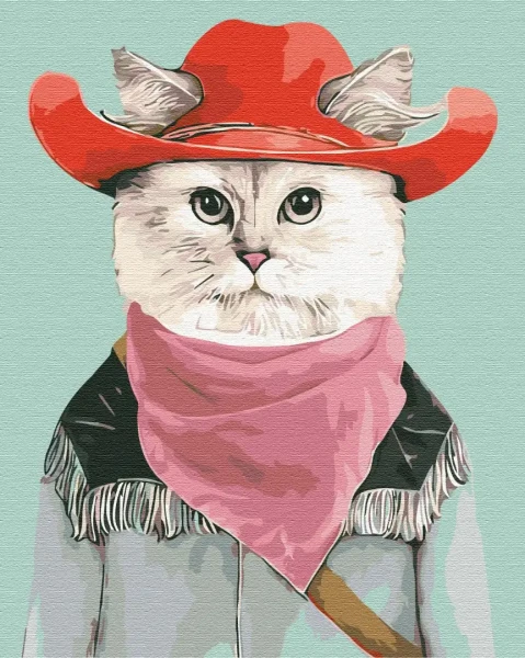 Картина по номерам Кот-ковбой Brushme 48x60