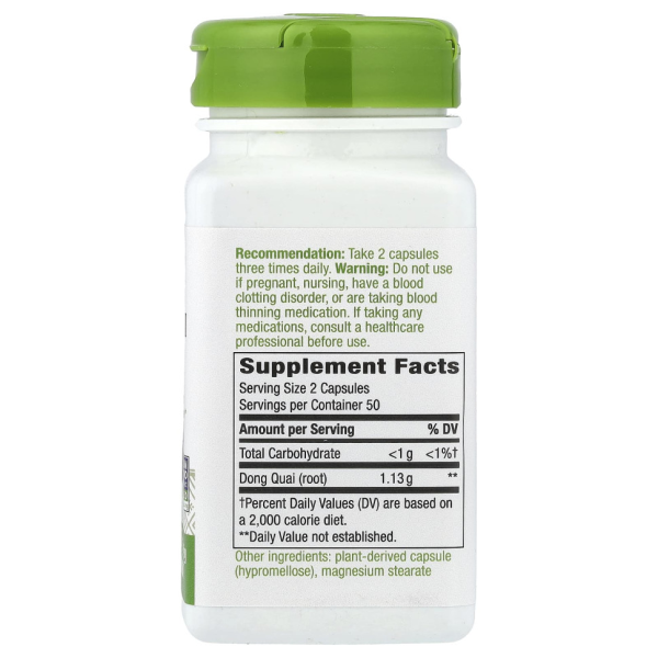 Дудник китайский Nature's Way (Dong Quai root) 1130 мг 100 капсул