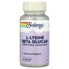Лізин і бета-глюкан Solaray (L-Lysine &amp; Beta Glucan) 1000 мг 60 капсул